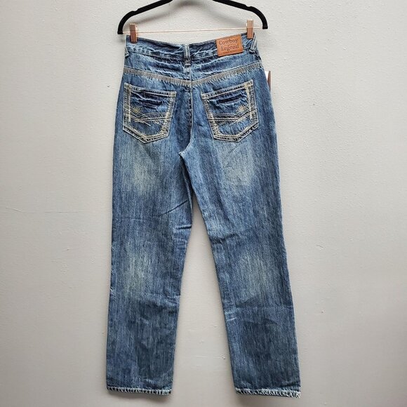 Cowboy Legend Jeans Womens Size 18 Blue Straight Leg Embroidered Pockets Western - Picture 5 of 15